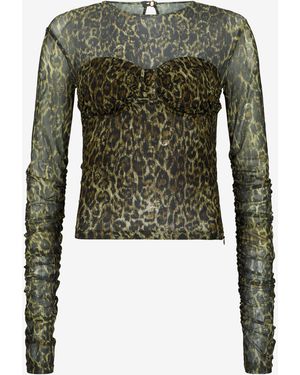 Roberto Cavalli Leopard Print T-Shirt - Green