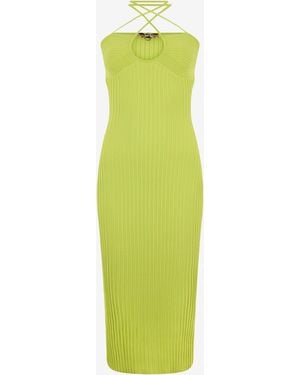 Roberto Cavalli Rib-Knit Midi Dress - Green