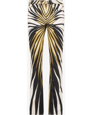 Roberto Cavalli Ray Of Print Pants Jeans - White