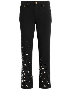 Roberto Cavalli Mirror Snake Embroidery Jeans - Black