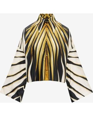 Roberto Cavalli Ray Of Print Silk Shirt - Metallic
