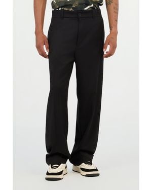 Roberto Cavalli Wide Leg Trousers With Logo - Black