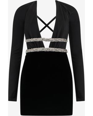 Roberto Cavalli Embroidered Dress - Black