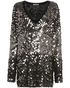 Roberto Cavalli Pullover Mit Paillettenstickerei - Schwarz