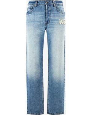 Roberto Cavalli Jeans With Destroyed-Effect Logo - Blue