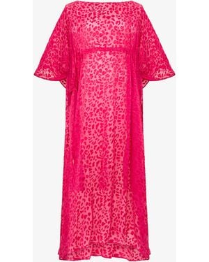 Roberto Cavalli Caftan With Tone-On-Tone Animal Print - Pink