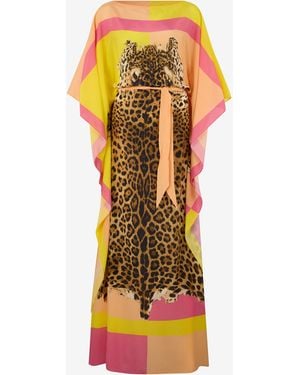 Roberto Cavalli Kaftán De Seda Con Estampado Cavalli Pop - Multicolor