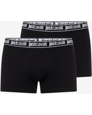 Roberto Cavalli Boxer With Logo Waistband - Black