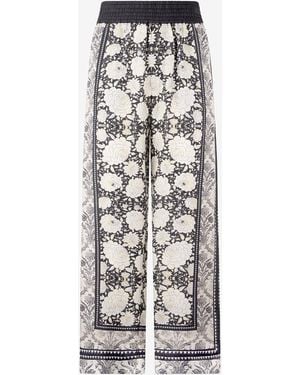 Roberto Cavalli Pants With Floral Print - White