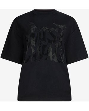 Roberto Cavalli Just Cavalli T-Shirt With Rhinestone Logo - Black