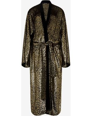 Roberto Cavalli Fil Coupé Leopard Print Coat - Brown