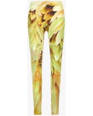 Roberto Cavalli Leggings Stampa Plumage - Giallo