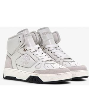 Roberto Cavalli Leather High-Top Trainer - White