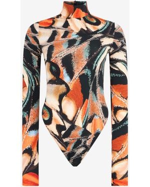Roberto Cavalli Butterfly Print Top - White