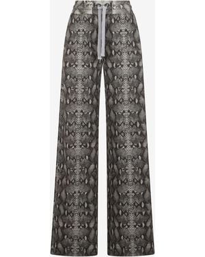 Roberto Cavalli Python Print Pants - Gray