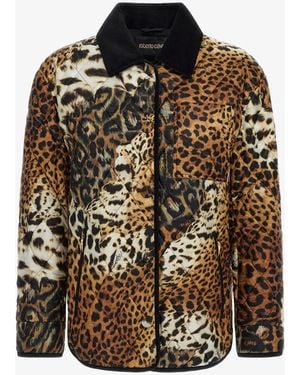 Roberto Cavalli Leopard Printed Jacket - Brown