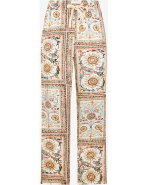 Roberto Cavalli Persian Tarot Print Pants - Natural
