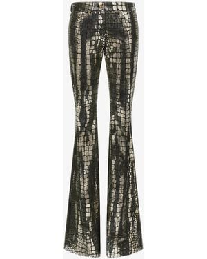 Roberto Cavalli Printed Trousers - Metallic