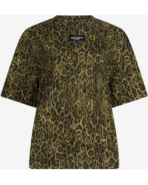 Roberto Cavalli Leopard Print T-Shirt - Green