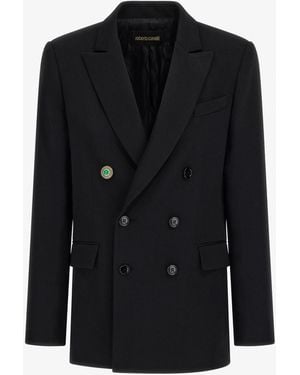 Roberto Cavalli Double-Breasted Blazer - Black