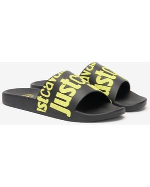 Roberto Cavalli Sliders With Logo - Multicolor