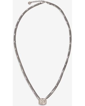 Roberto Cavalli Collana Con Doppia Catena E Monogram Rc - Blu