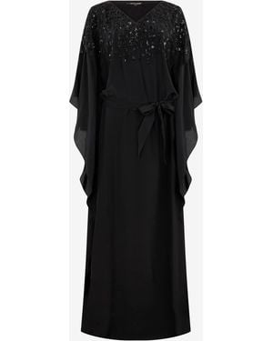Roberto Cavalli Silk Maxi Dress With Embellished Detail - Black