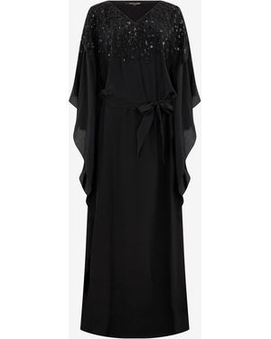 Roberto Cavalli Silk Maxi Dress With Embellished Detail - Black