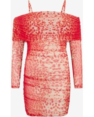 Roberto Cavalli Cheetah Skin Print Dress - Red