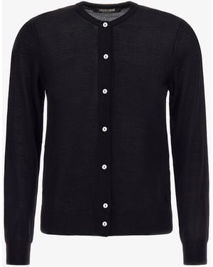 Roberto Cavalli Cardigan En Laine - Bleu