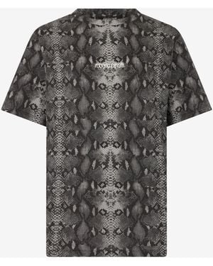 Roberto Cavalli Python Print T-Shirt - Black