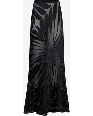 Roberto Cavalli Falda Con Estampado Ray Devoré - Negro