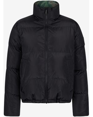 Roberto Cavalli Reversible Tiger Camu Print Puffer Jacket - Blue