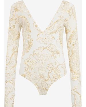 Roberto Cavalli Top Imprimé Ornamental - Blanc