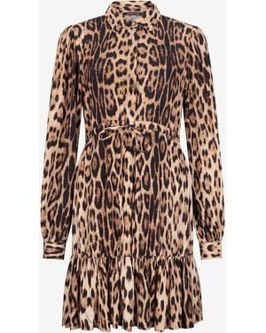 Roberto Cavalli Leopard Print Mini Dress - White