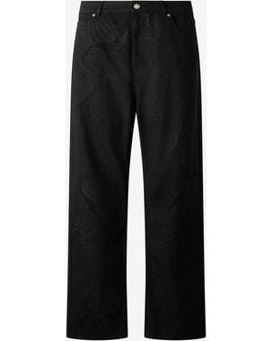 Roberto Cavalli Python-Print Trousers - Black