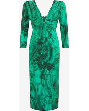 Roberto Cavalli Malachite Print Midi Dress - Green