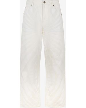 Roberto Cavalli Vaqueros Con Estampado Ray Of - Blanco