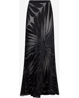 Roberto Cavalli Skirt With Ray Devoré Print - Black
