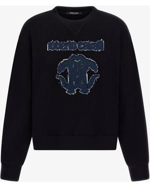 Roberto Cavalli Logo Embroidered Sweatshirt - Blue