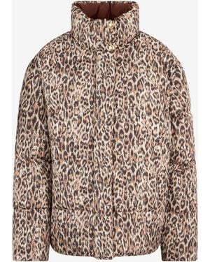 Roberto Cavalli Reversible Leopard Print Puffer Jacket - Brown