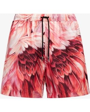 Roberto Cavalli Plumange Print Swim Trunks - Red