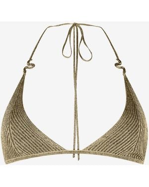 Roberto Cavalli Ribbed And Bralette With Serpents - White