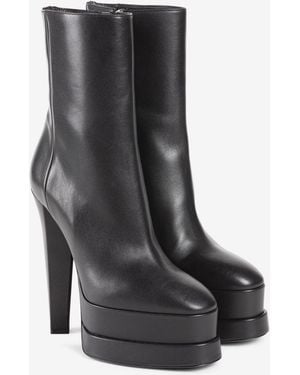 Roberto Cavalli Botas De Piel Con Plataforma - Negro