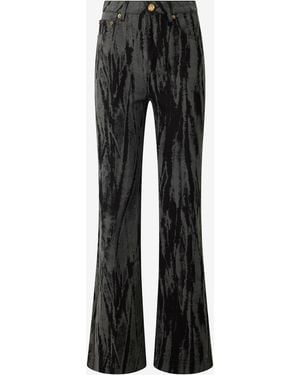 Roberto Cavalli Denim Jeans With A Streak Effect - Black