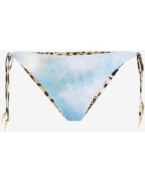 Roberto Cavalli Painting-Print Bikini Briefs - Blue