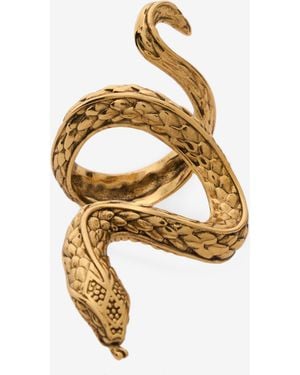 Roberto Cavalli Antique Snake Ring - Metallic