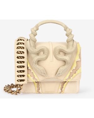 Roberto Cavalli Bolso Pequeño Con Serpientes - Blanco