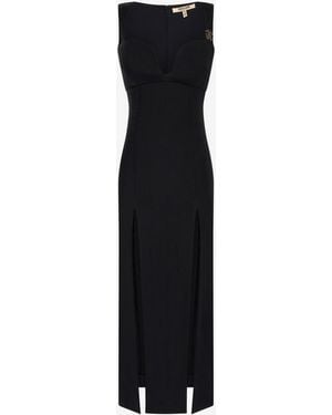 Roberto Cavalli Midi Dress With Slits - Black