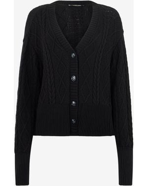 Roberto Cavalli Schwarzer Cardigan Mit Zopfmuster
